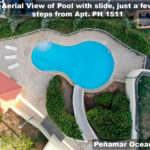 Aerial View of Pool with slide, just a few steps from Apt. PH 1511